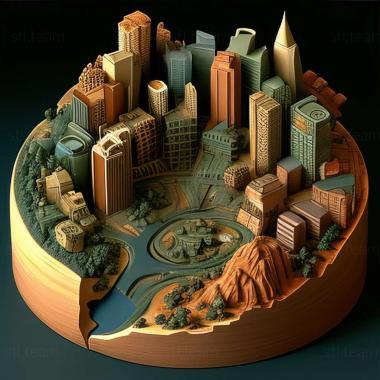 3D model SimCity 2000 game (STL)